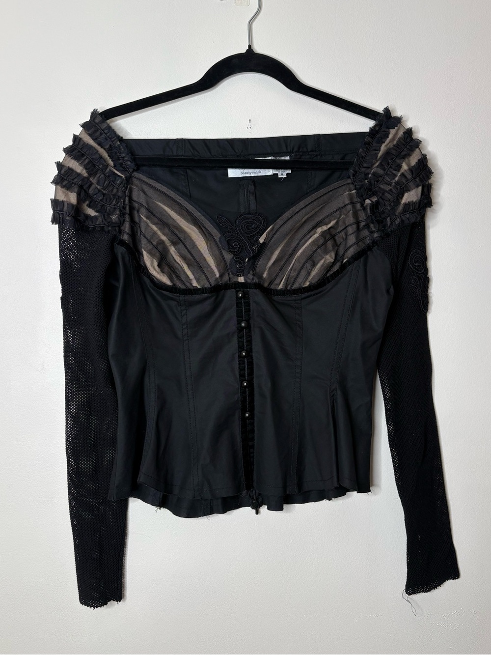 Byron Lars Beauty Mark Whimsigoth Gothic Tulle Corset Peplum Top Rare 8